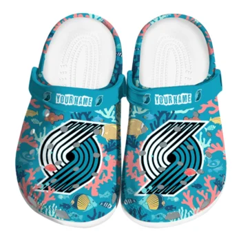 personalized portland trail blazers tropical fish ocean clogs best selling