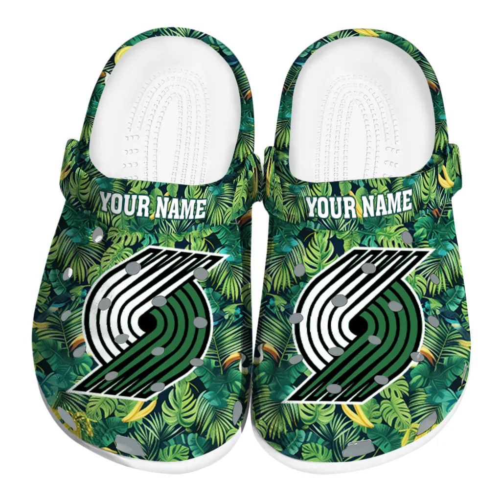 personalized portland trail blazers tropical leaves clogs best selling personalized portland trail blazers tropical leaves clogs best selling