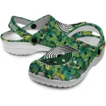 personalized portland trail blazers tropical leaves clogs best selling