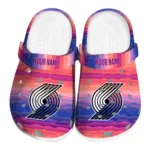 personalized portland trail blazers wavy stripes clogs best selling
