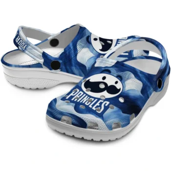 personalized pringles wavy pattern blue white clogs high quality hey clogs