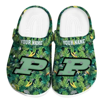 personalized purdue boilermakers tropical leaves clogs best selling