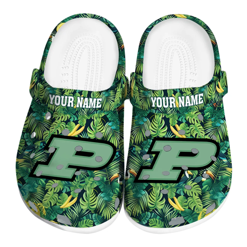 personalized purdue boilermakers tropical leaves clogs best selling personalized purdue boilermakers tropical leaves clogs best selling