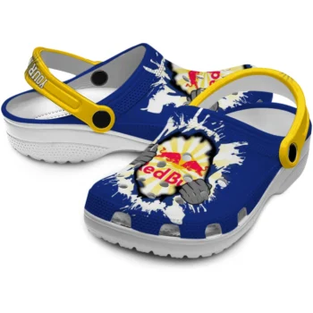 personalized red bull bursting through blue yellow clogs high quality hey clogs