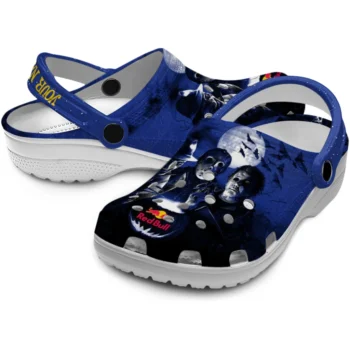 personalized red bull creepy night blue white clogs high quality hey clogs