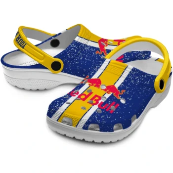 personalized red bull distressed stripes blue yellow clogs high quality hey clogs