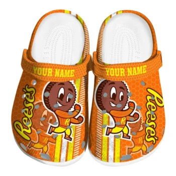 personalized reeses fun mascot orange yellow clogs best selling hey clogs