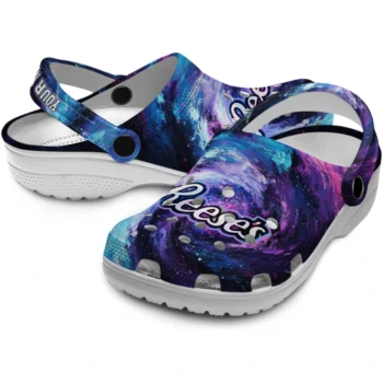 personalized reeses galaxy purple blue clogs high quality hey clogs