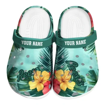 personalized reeses hawaii design green red clogs best selling hey clogs