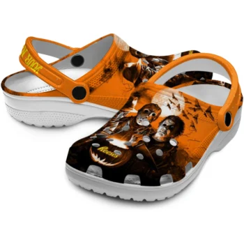 personalized reeses horror faces orange black clogs high quality hey clogs