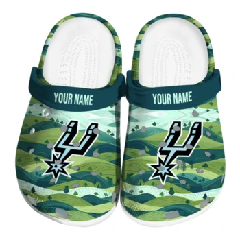personalized san antonio spurs hills illustration clogs best selling