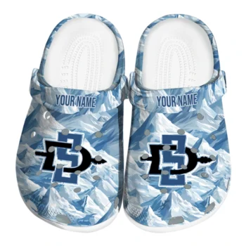 personalized san diego state aztecs mountain artwork clogs best selling