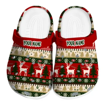 personalized san francisco 49ers christmas motif clogs best selling