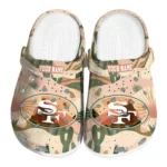 personalized san francisco 49ers desert cactus pattern clogs best selling