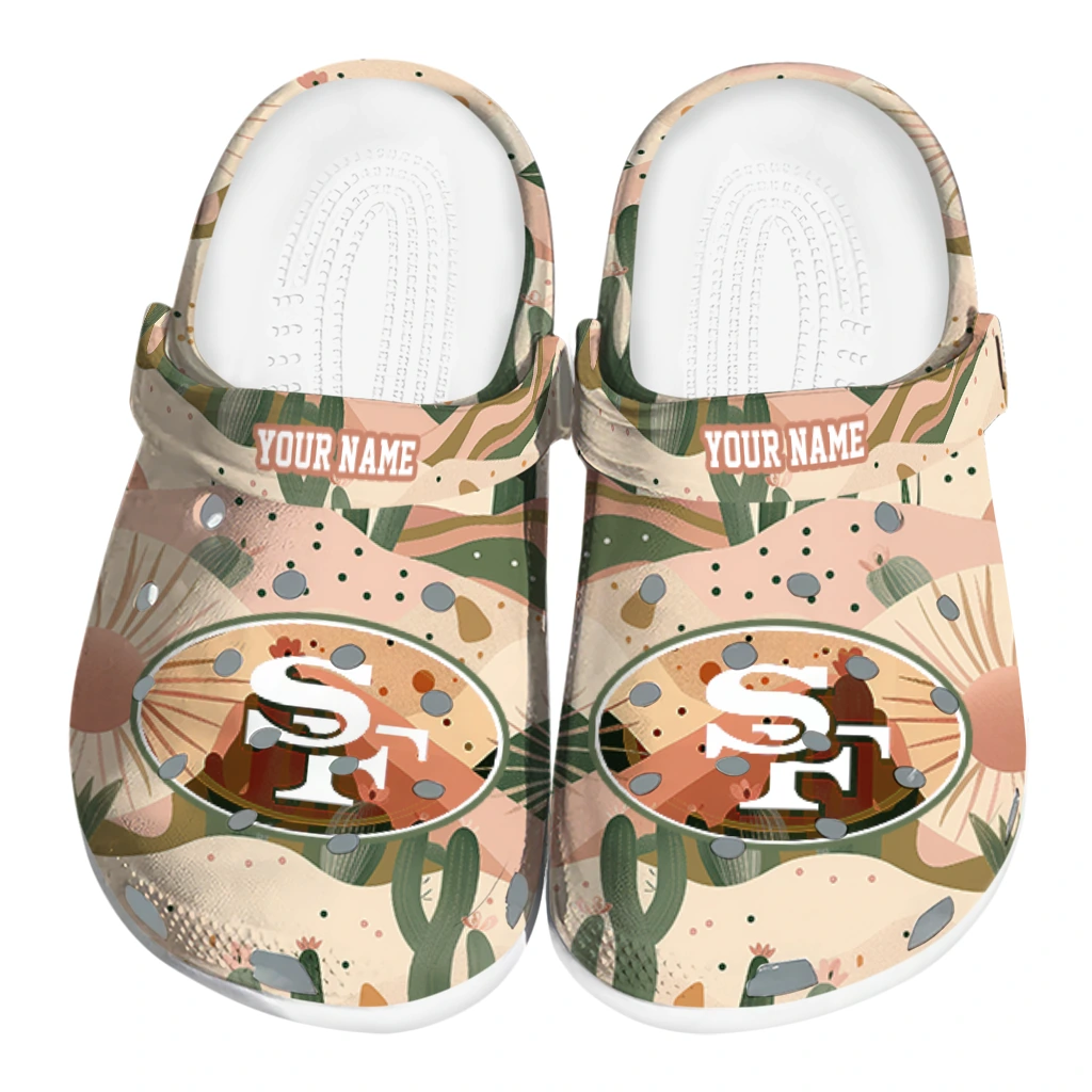 personalized san francisco 49ers desert cactus pattern clogs best selling personalized san francisco 49ers desert cactus pattern clogs best selling