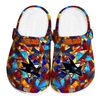 personalized san jose sharks prism pieces clogs best selling