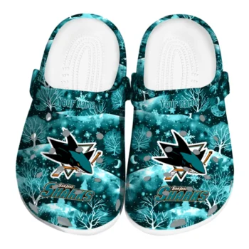 personalized san jose sharks snowy hills clogs best selling