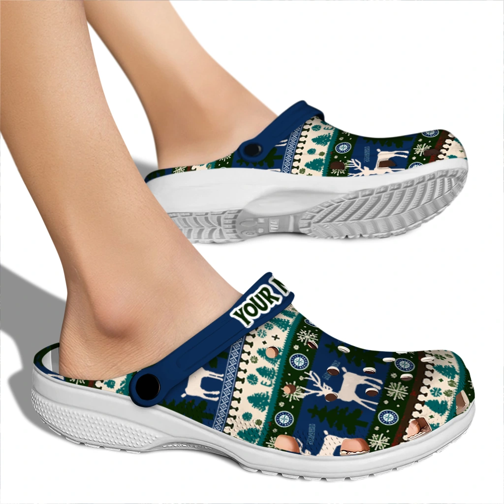personalized seattle mariners christmas motif clogs fashion forward personalized seattle mariners christmas motif clogs fashion forward