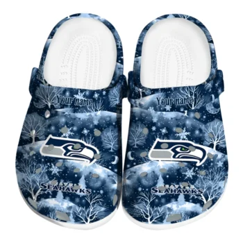 personalized seattle seahawks snowy hills clogs best selling