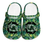 personalized south carolina gamecocks tropical leaves clogs best selling