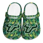 personalized south florida bulls tropical leaves clogs best selling