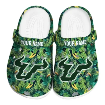 personalized south florida bulls tropical leaves clogs best selling