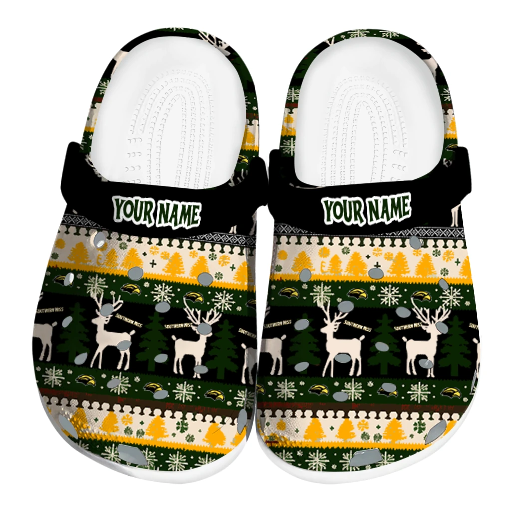 personalized southern miss golden eagles christmas motif clogs best selling personalized southern miss golden eagles christmas motif clogs best selling