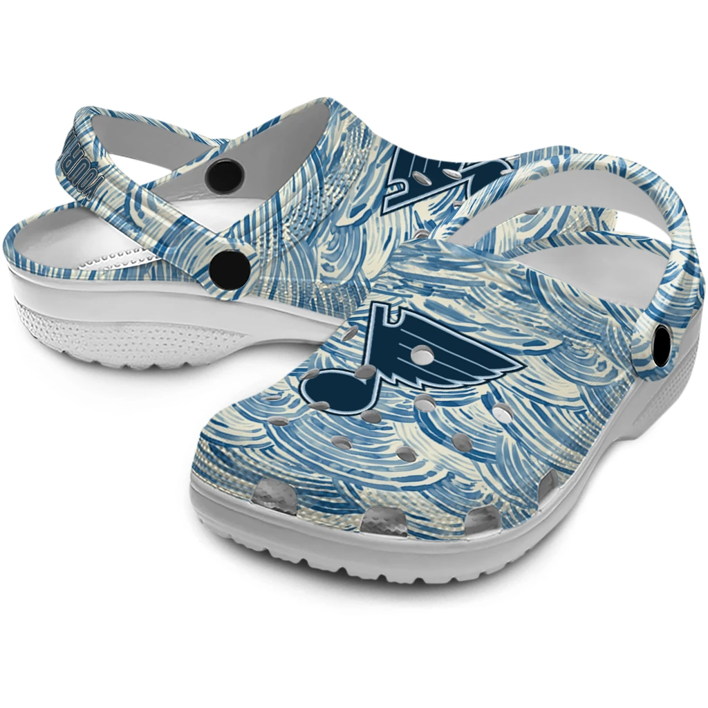 personalized st louis blues sea swirls clogs high quality personalized st louis blues sea swirls clogs high quality
