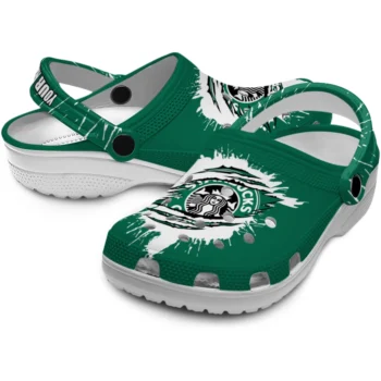 personalized starbucks claw effect green white clogs high quality hey clogs