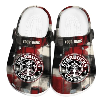 personalized starbucks grunge red black clogs best selling hey clogs