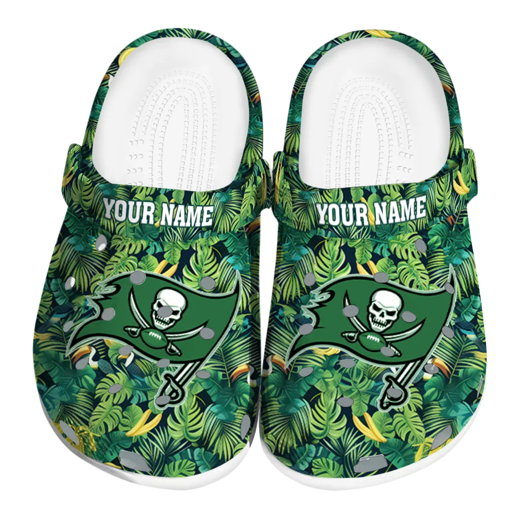 personalized tampa bay buccaneers tropical leaves clogs best selling personalized tampa bay buccaneers tropical leaves clogs best selling