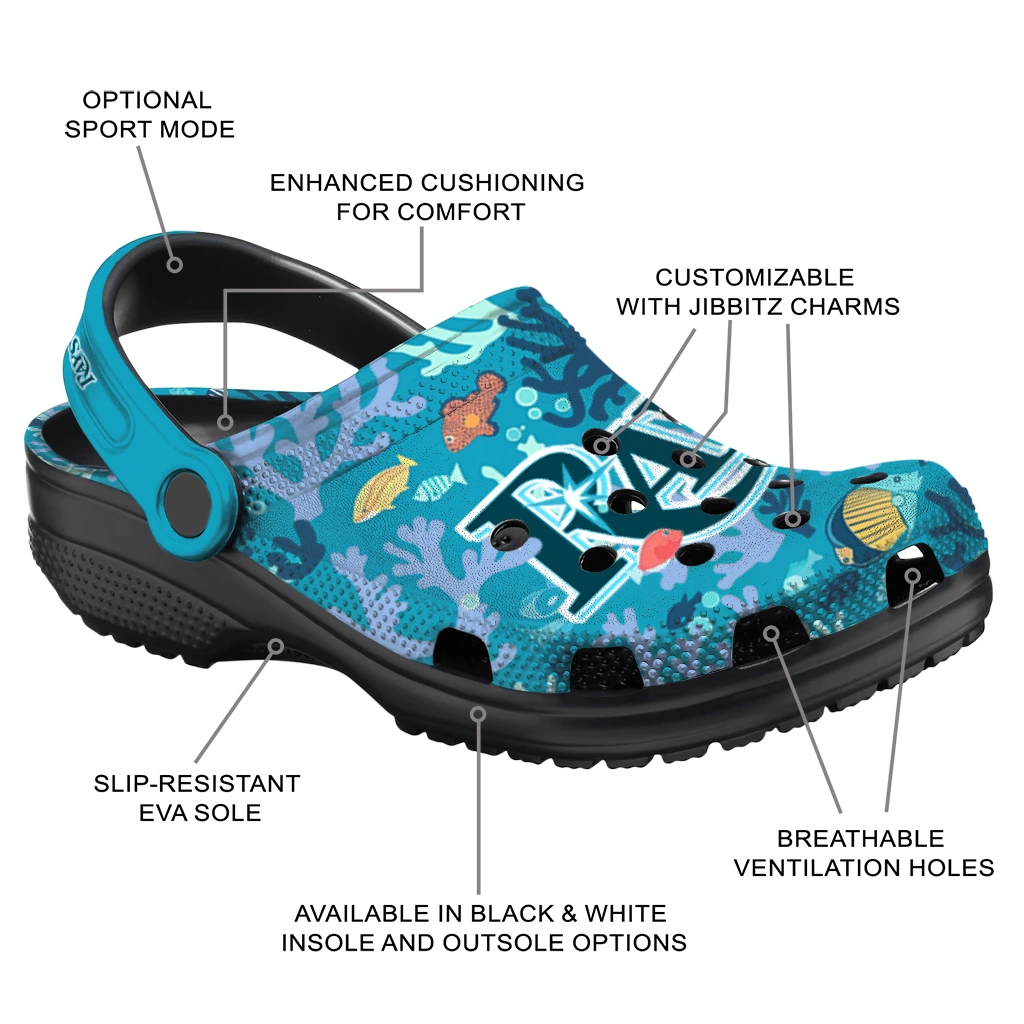 personalized tampa bay rays tropical fish ocean clogs new arrival personalized tampa bay rays tropical fish ocean clogs new arrival