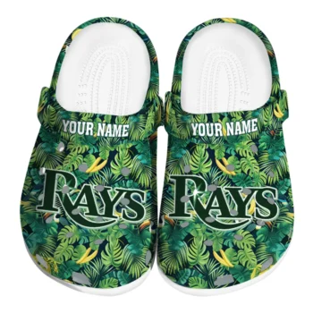 personalized tampa bay rays tropical leaves clogs best selling