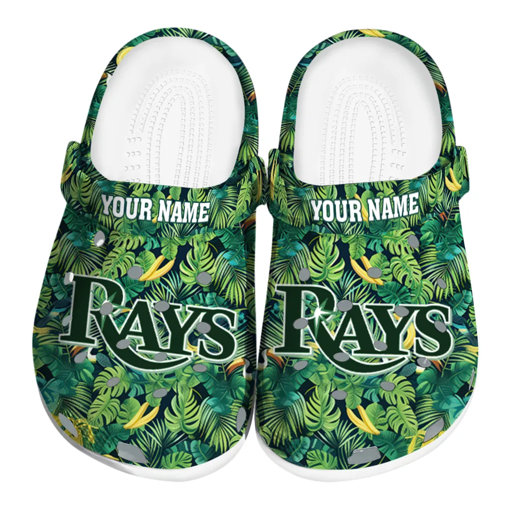 personalized tampa bay rays tropical leaves clogs best selling personalized tampa bay rays tropical leaves clogs best selling
