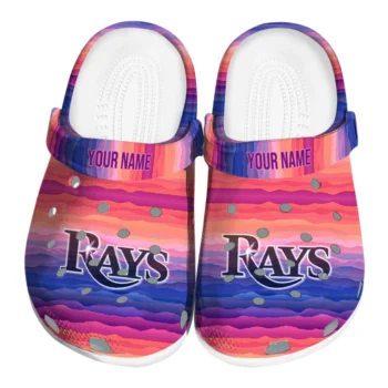personalized tampa bay rays wavy stripes clogs best selling