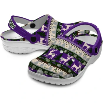 personalized tcu horned frogs christmas motif clogs high quality