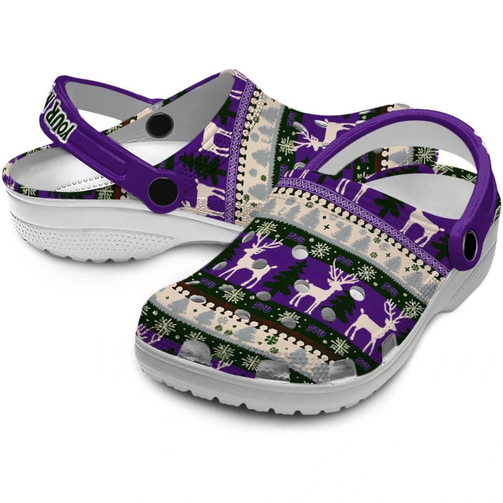 personalized tcu horned frogs christmas motif clogs high quality personalized tcu horned frogs christmas motif clogs high quality