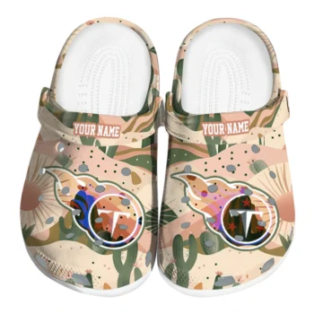 personalized tennessee titans desert cactus pattern clogs best selling