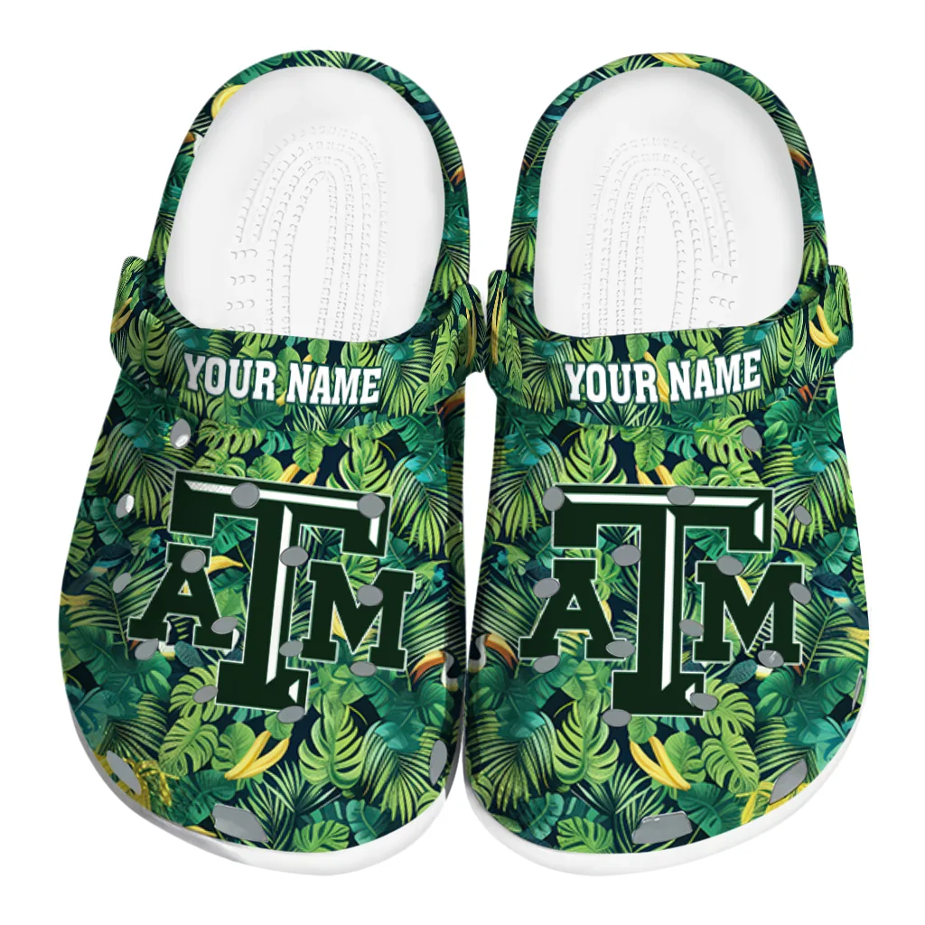 personalized texas am aggies tropical leaves clogs best selling personalized texas am aggies tropical leaves clogs best selling