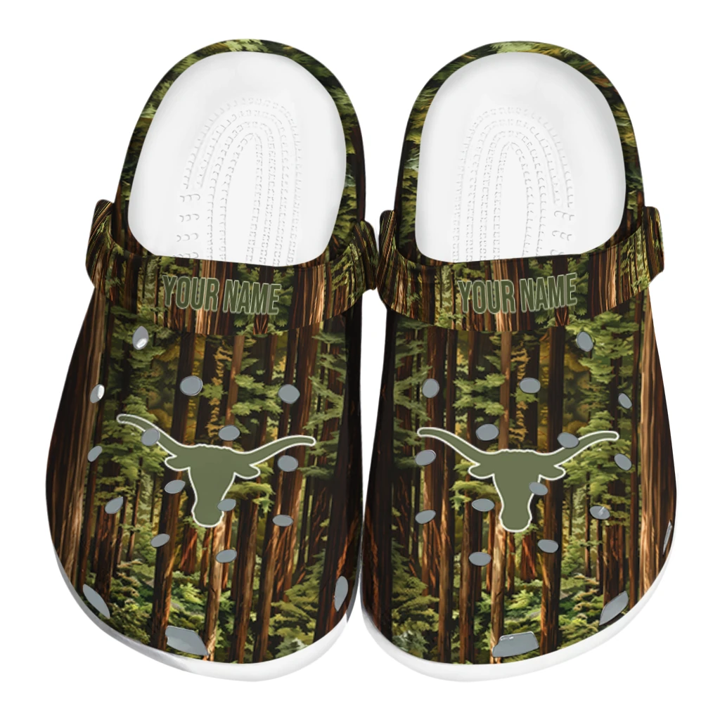 personalized texas longhorns woods forest designs clogs best selling personalized texas longhorns woods forest designs clogs best selling