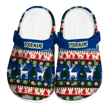 personalized texas rangers christmas motif clogs best selling