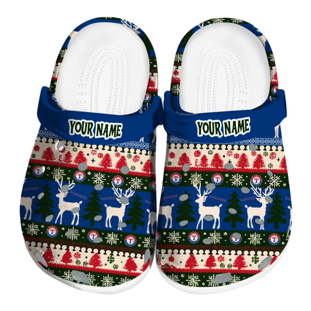 personalized texas rangers christmas motif clogs best selling personalized texas rangers christmas motif clogs best selling