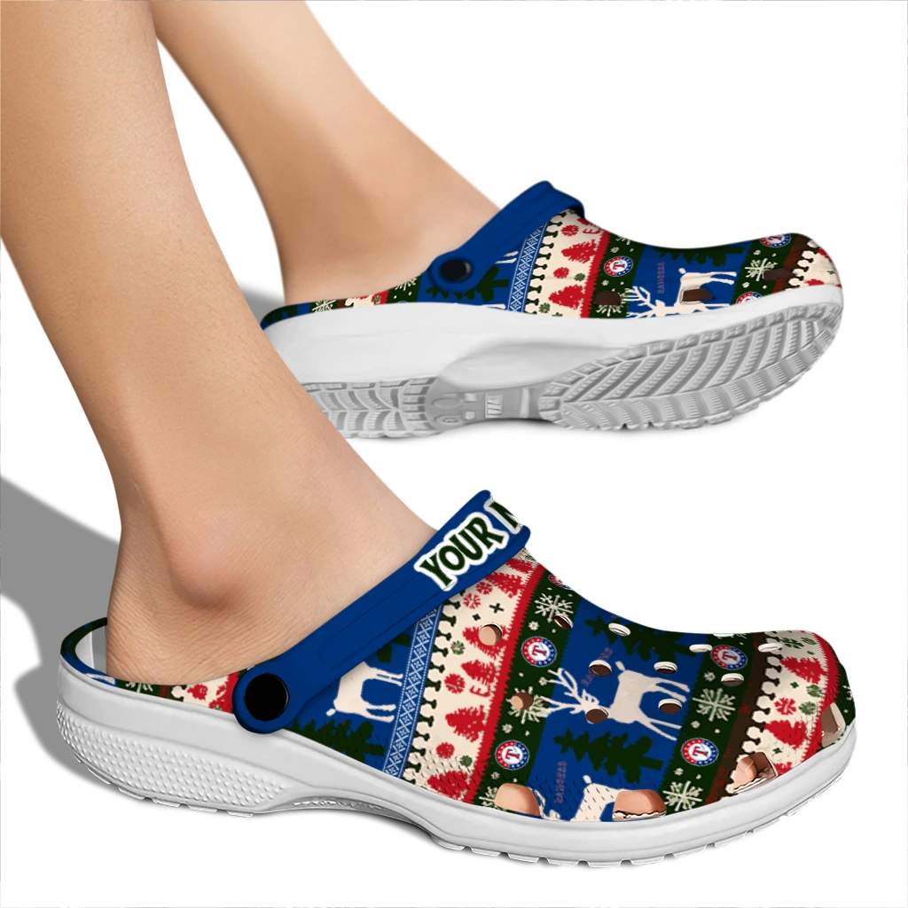 personalized texas rangers christmas motif clogs fashion forward personalized texas rangers christmas motif clogs fashion forward