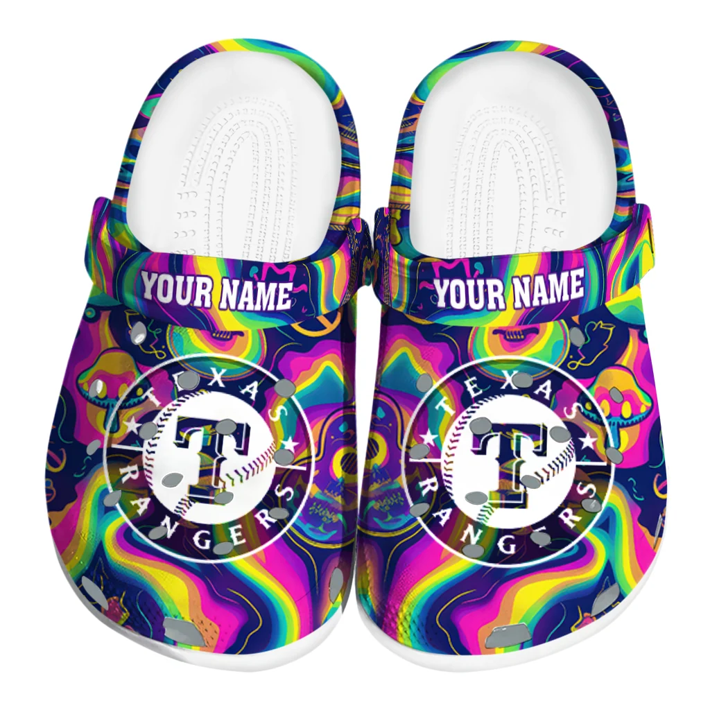 personalized texas rangers swirling mushrooms clogs best selling personalized texas rangers swirling mushrooms clogs best selling