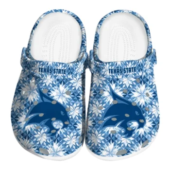 personalized texas state bobcats snowflake mosaic clogs best selling