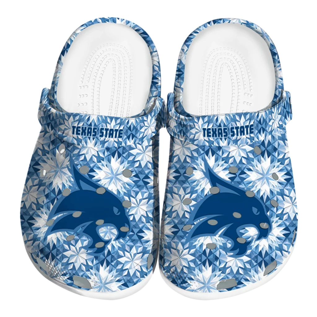 personalized texas state bobcats snowflake mosaic clogs best selling personalized texas state bobcats snowflake mosaic clogs best selling