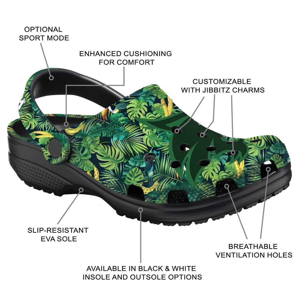 personalized texas state bobcats tropical leaves clogs new arrival personalized texas state bobcats tropical leaves clogs new arrival