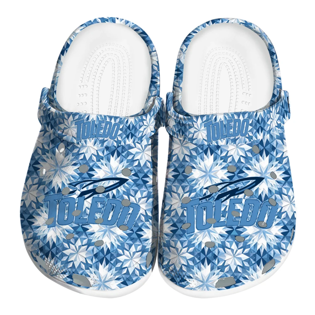 personalized toledo rockets snowflake mosaic clogs best selling personalized toledo rockets snowflake mosaic clogs best selling