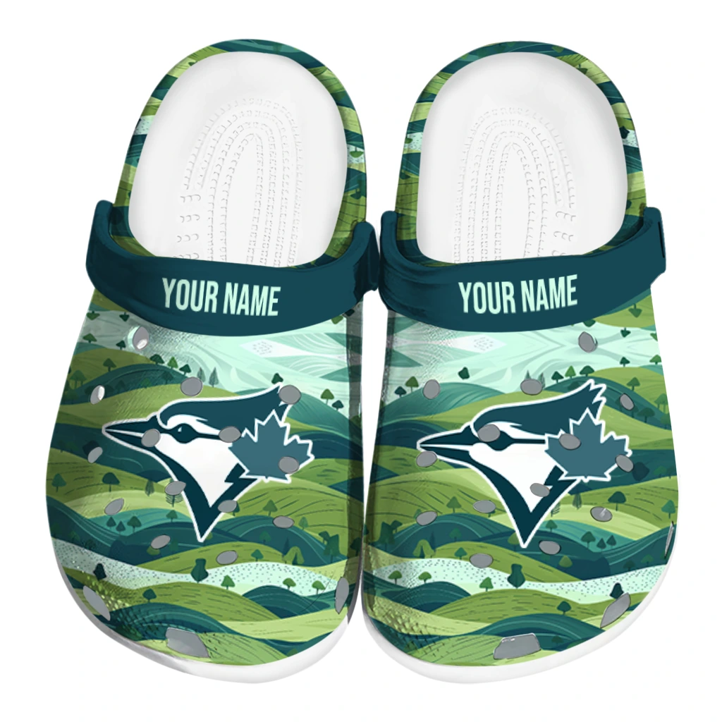 personalized toronto blue jays hills illustration clogs best selling personalized toronto blue jays hills illustration clogs best selling