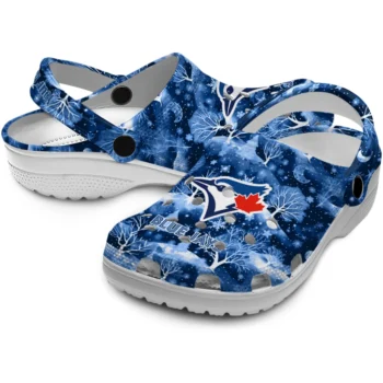 personalized toronto blue jays snowy hills clogs high quality